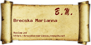 Brecska Marianna névjegykártya